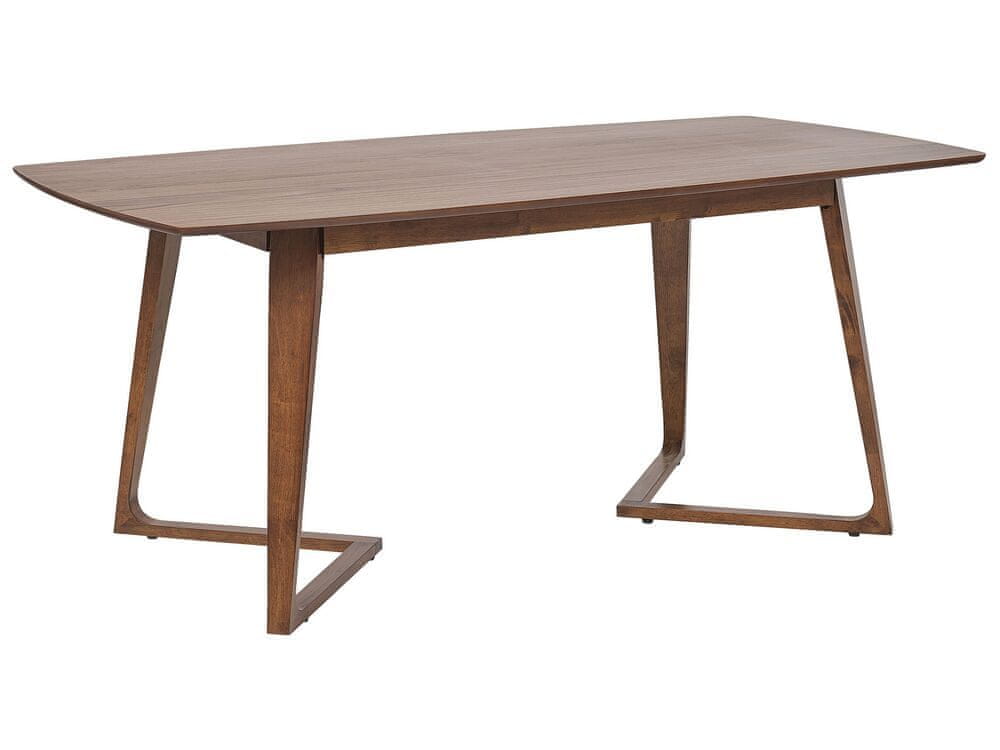 Beliani Jedálenský stôl 180 x 90 cm tmavé drevo HUXTER